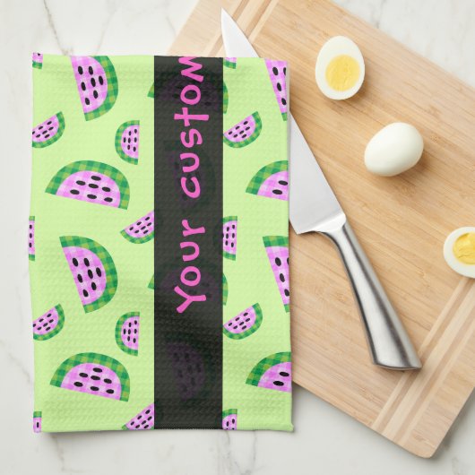Kariertes Watermelon-Slice-Muster Handtuch (Viertel Falte)