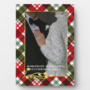 Kariertes Weihnachten 1 Foto Verheiratet und Fröhl Fotoplatte