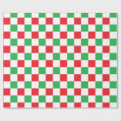 Kariertes Weihnachten rot und grün Geschenkpapier (Flach)