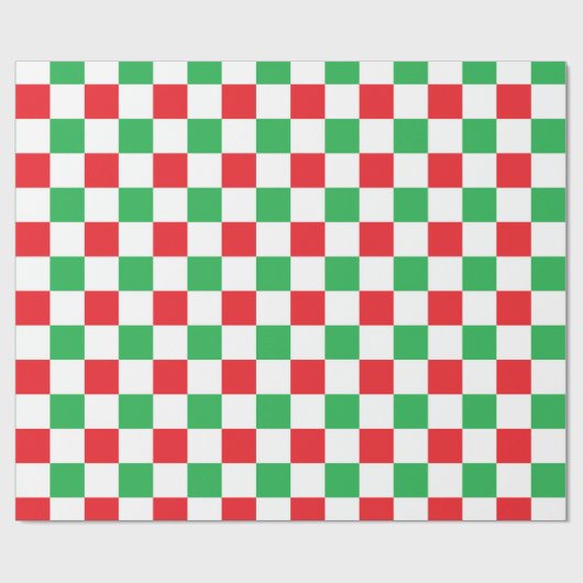 Kariertes Weihnachten rot und grün Geschenkpapier (Flach)