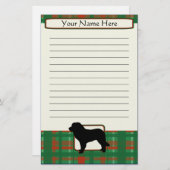 Kariertes WeihnachtenLeonberger Briefpapier (Vorne/Hinten)