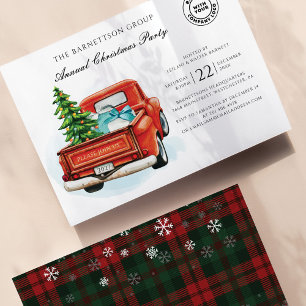 Kariertes Weihnachts-Feiertags-Geschäft-Logo-Party Einladung