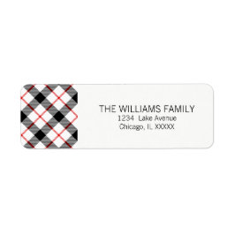 Kariertes Weihnachts-Happy-Holiday-Rückgabe-Adress