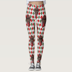 kariertes Weihnachts-Krampus Leggings