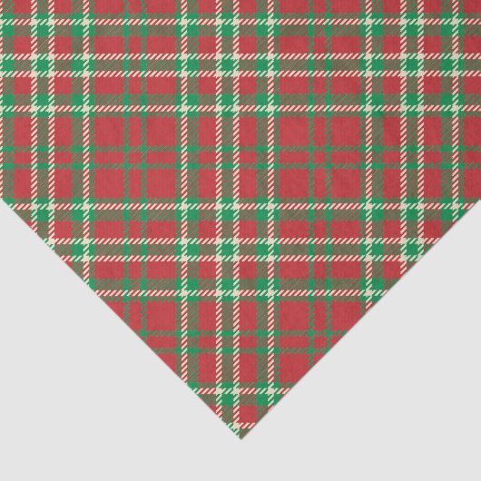 Kariertes Weihnachts-Papiertaschentuch Seidenpapier (Ausschnitt)