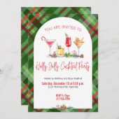 Kariertes Weihnachts-Party Holiday Cocktail Arbeit Einladung (Vorne/Hinten)