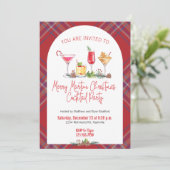 Kariertes Weihnachts-Party Holiday Cocktail Arbeit Einladung (Stehend Vorderseite)