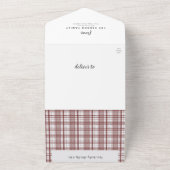 Kariertes Weihnachts-Rot 4 Foto Urlaub All In One Einladung (Außenbereich)