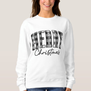 Kariertes Weihnachts-Sweatshirt   Frauengrau Sweatshirt
