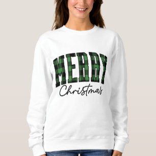 Kariertes Weihnachts-Sweatshirt   Grün für Frauen Sweatshirt
