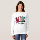 Kariertes Weihnachts-Sweatshirt | Mehrfarbigkeit v Sweatshirt (Vorne ganz)