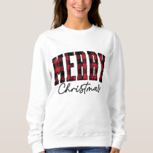 Kariertes Weihnachts-Sweatshirt | Rote Frauen