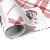 Kariertes Weihnachts-Weihnachtsmarkt Foto Custom Geschenkpapier (Rolleneckpunkt)