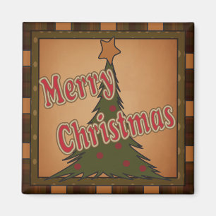 Kariertes Weihnachtsbaum-Geschenkmagnet Magnet