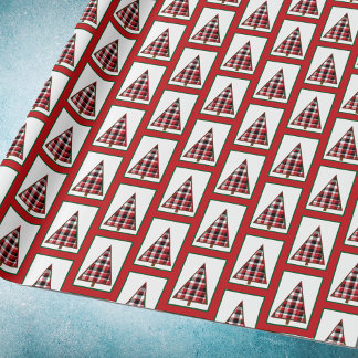 Kariertes Weihnachtsbaum Weihnachtswrapping Papier Geschenkpapier