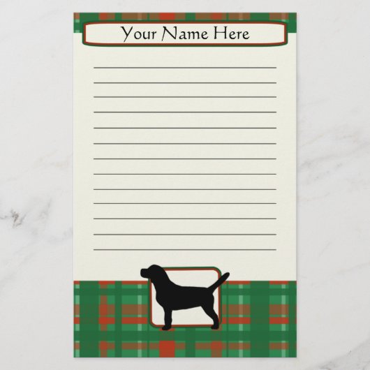 Kariertes WeihnachtsBeagle-Briefpapier Briefpapier (Vorderseite)