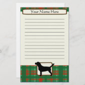 Kariertes WeihnachtsBeagle-Briefpapier Briefpapier (Vorne/Hinten)