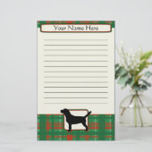 Kariertes WeihnachtsBeagle-Briefpapier Briefpapier (Stehend Vorderseite)