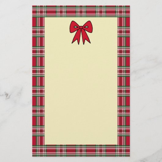 Kariertes Weihnachtsbriefpapier Briefpapier (Vorderseite)
