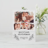 Kariertes Weihnachtsbüffel Foto Feiertagskarte (Stehend Vorderseite)