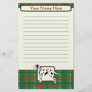 Kariertes WeihnachtsDalmatiner-Briefpapier Briefpapier