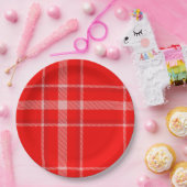 Kariertes Weihnachtsfest in Rot und Weiß Pappteller (Party)