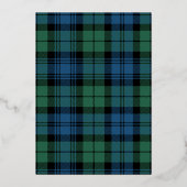 Kariertes Weihnachtsfest Party Rustikales Campbell Folieneinladung (Rückseite)