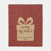 Kariertes Weihnachtsfest - Rotes Muster - Fleecedecke (Vorderseite)