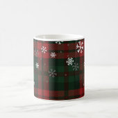 Kariertes Weihnachtsfest Snowflakes Muster Kaffeetasse (Mittel)