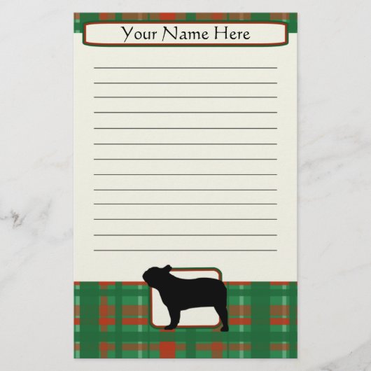 Kariertes Weihnachtsfranzösische Briefpapier (Vorderseite)