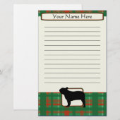 Kariertes Weihnachtsfranzösische Briefpapier (Vorne/Hinten)