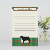 Kariertes Weihnachtsfranzösische Briefpapier (Stehend Vorderseite)
