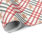 Kariertes Weihnachtsgebäck Rotes Grün Geschenkpapier (Rolleneckpunkt)