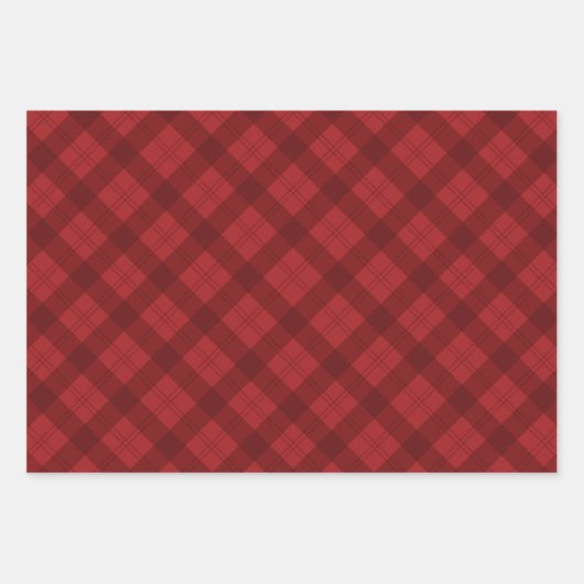 Kariertes Weihnachtsgeschenk Geschenkpapier Set (Vorderseite)