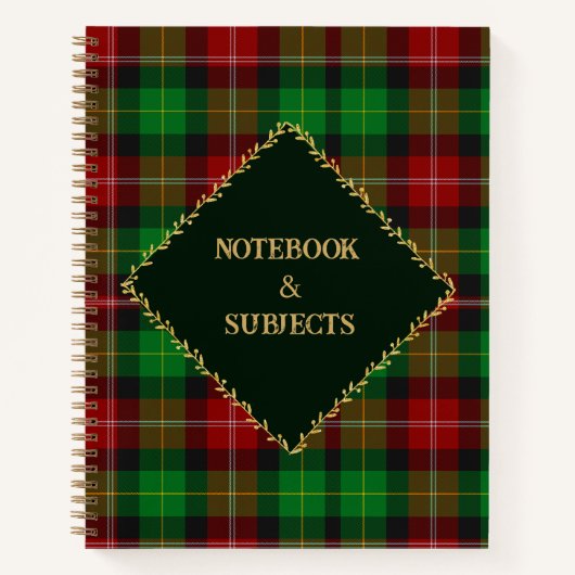 Kariertes Weihnachtsgeschenk Notizblock (Vorderseite)