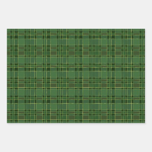 Kariertes Weihnachtsgrün Geschenkpapier Set (Vorderseite 3)