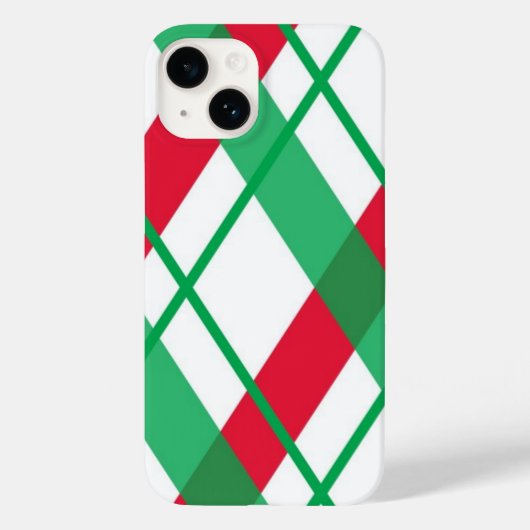 Kariertes Weihnachtshandy Case-Mate iPhone Hülle (Rückseite)