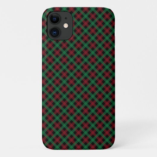 Kariertes Weihnachtshandy Case-Mate iPhone Hülle (Rückseite)