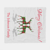 Kariertes Weihnachtshirsch Fleecedecke (Vorderseite (Horizontal))