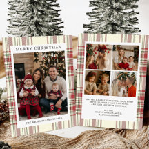 Kariertes Weihnachtskarte mit Foto-Feiertagskarte