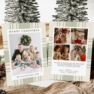 Kariertes Weihnachtskarte mit Foto-Urlaubskarte Feiertagskarte