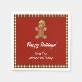 Kariertes Weihnachtskost Backen Weihnachten Serviette (Vorderseite)