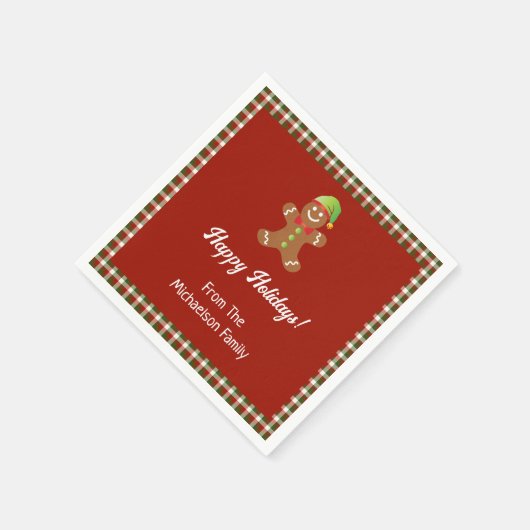 Kariertes Weihnachtskost Backen Weihnachten Serviette (Ecke)