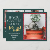 Kariertes Weihnachtsmann-Foto Feiertagskarte (Vorne/Hinten)