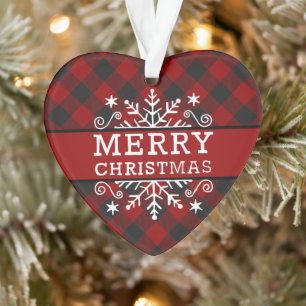 Kariertes Weihnachtsmann-Schneeglöckchen  Ornament