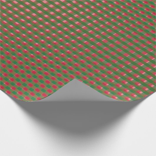 Kariertes Weihnachtsmuster Geschenkpapier (Ecke)
