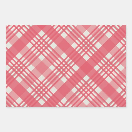 Kariertes Weihnachtsmuster Geschenkpapier Set (Vorderseite 3)