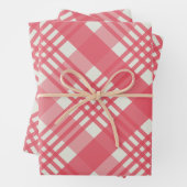 Kariertes Weihnachtsmuster Geschenkpapier Set (Beispiel)