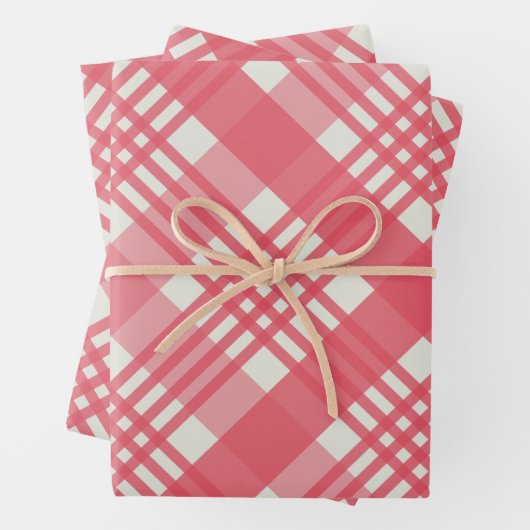 Kariertes Weihnachtsmuster Geschenkpapier Set (Beispiel)