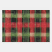 Kariertes Weihnachtsmuster Geschenkpapier Set (Vorderseite 2)